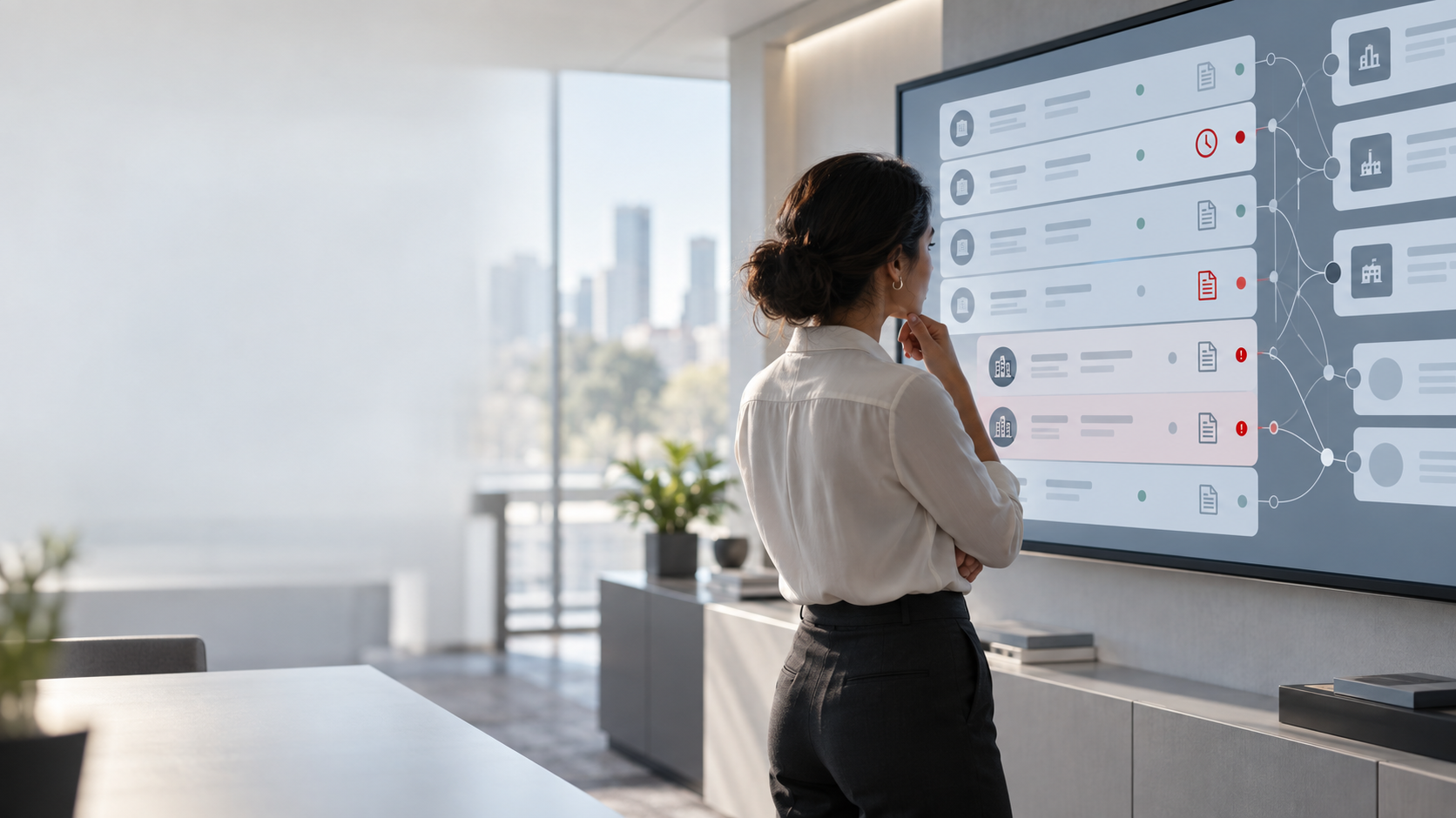 Finance professional reviewing supplier master data and connected operational information