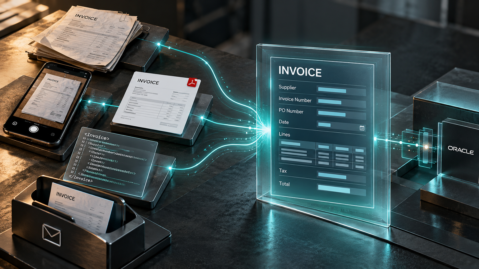 Multiple supplier invoice formats flowing into Oracle invoice automation