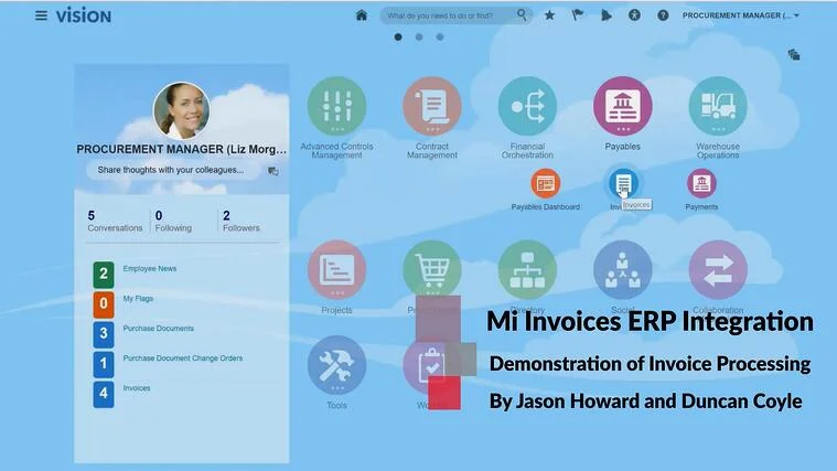 Mi Invoices Invoicing Insights video of the integration with Oracle Fusion ERP Cloud 