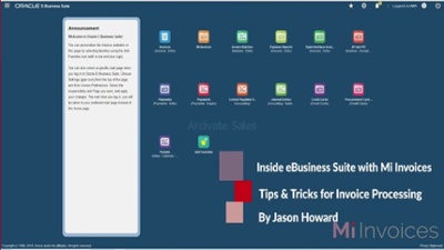 Oracle eBusiness Suite using the PaperClip to show how you can retrieve and view the Invoice Image and Audit File created by Mi Invoices